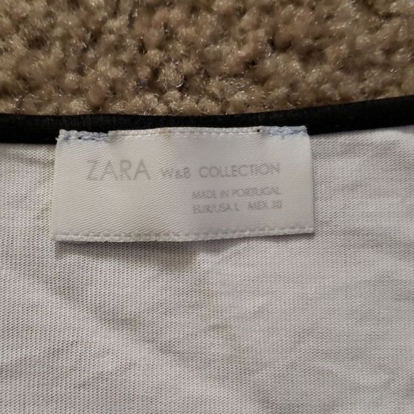 Zara B&W Collection Cutout Tee sz L - Picture 3 of 4